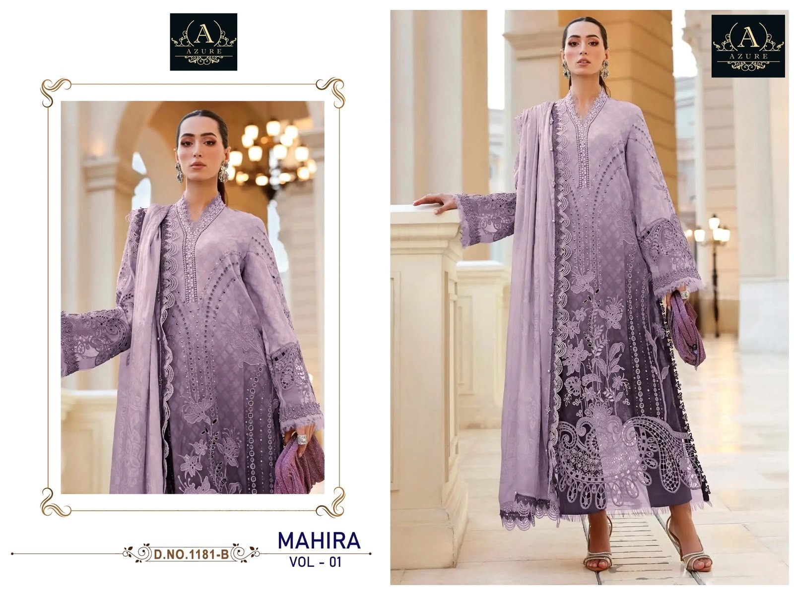 AZURE | Design No. 1181 | Readymade Cambric Cotton Embroidered Suit | RD Fashion Surat