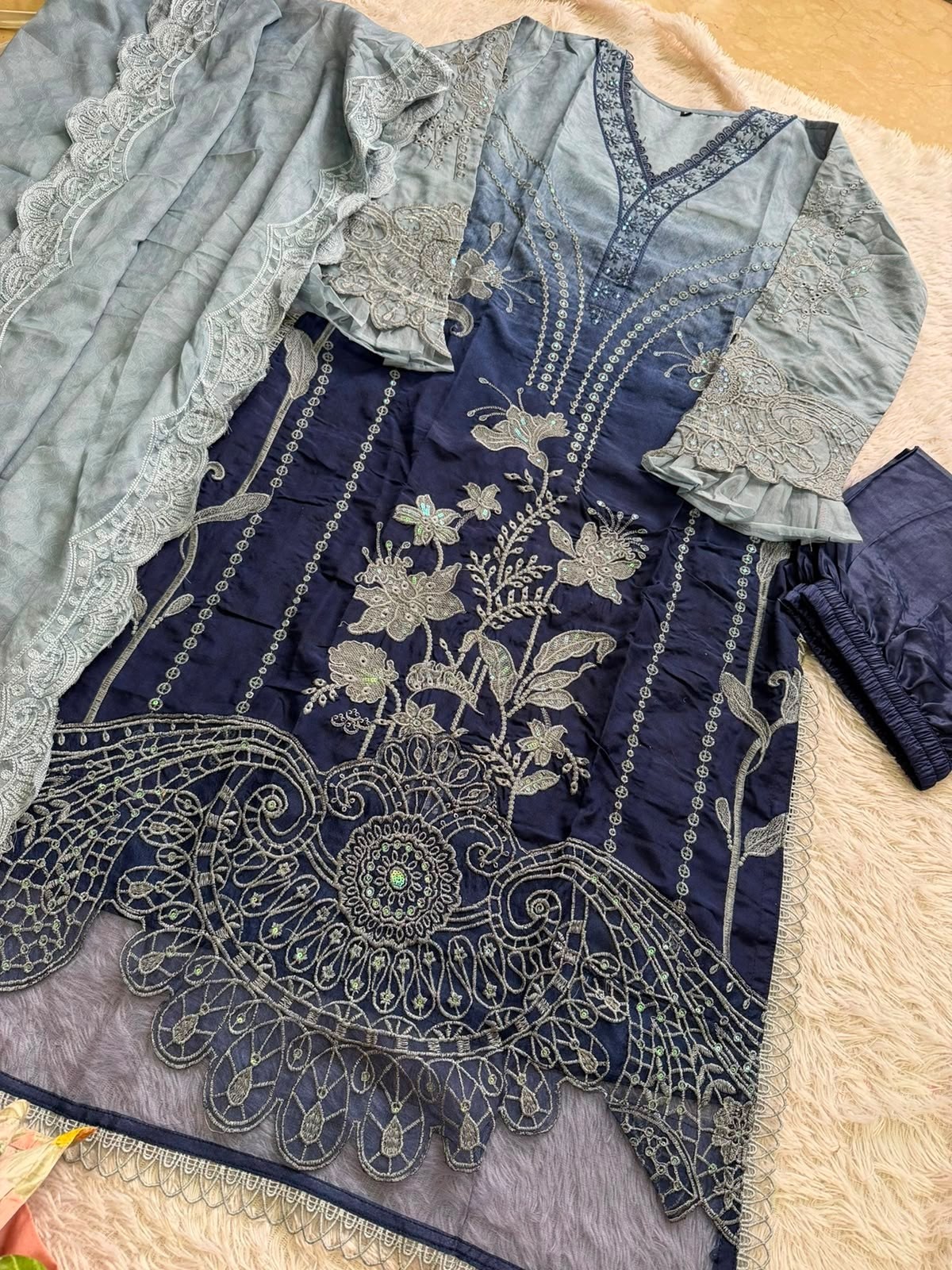 AZURE | Design No. 1181 | Readymade Cambric Cotton Embroidered Suit | RD Fashion Surat