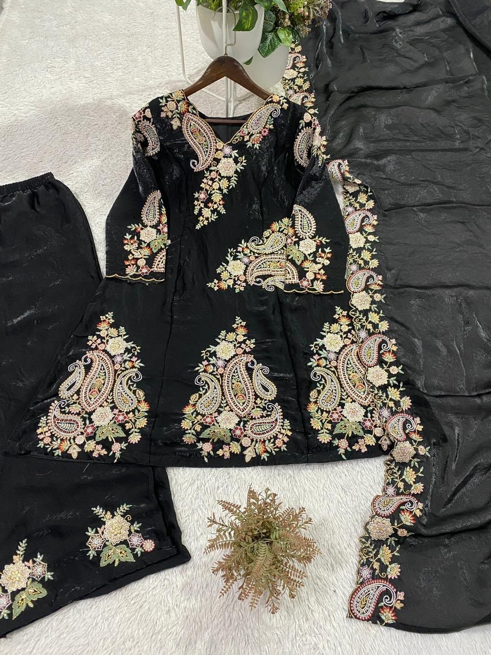 BE-449 | Fendy Sequence Embroidered Palazzo Suit | Ready to Wear | RD Fashion Surat