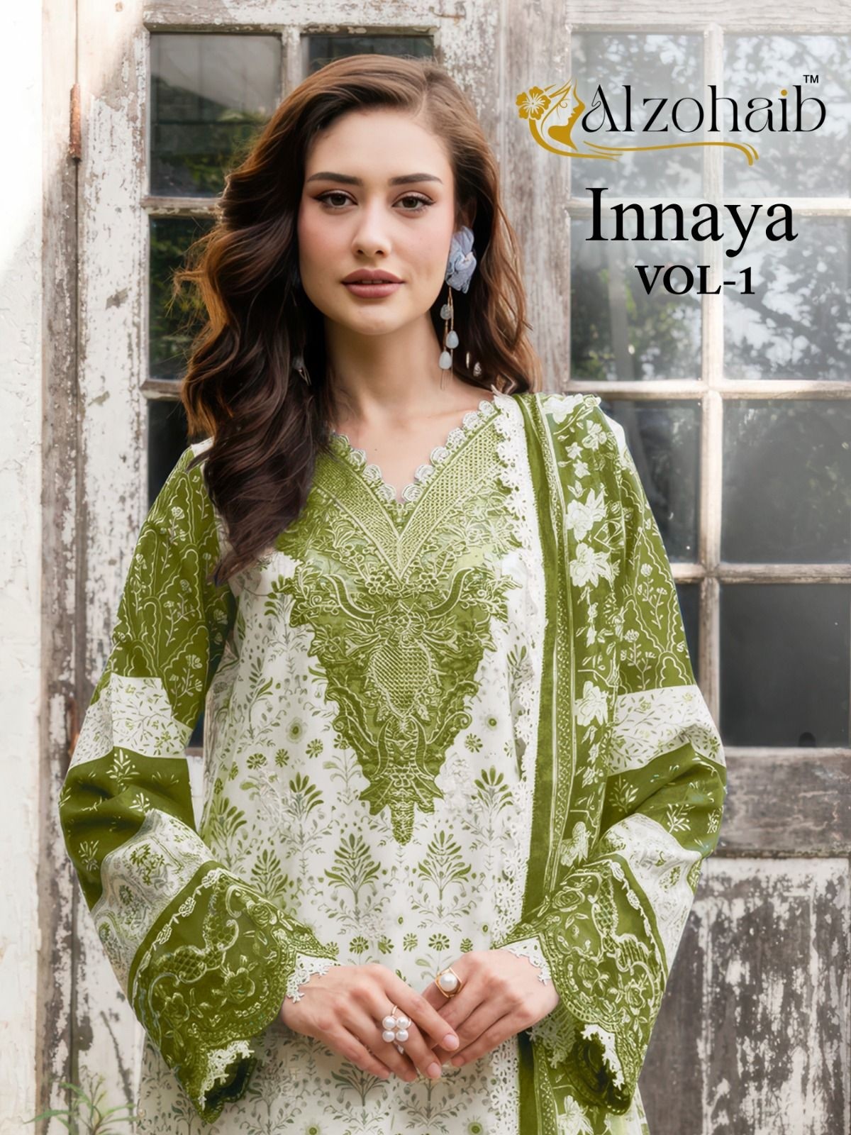 Shop Alzohaib Innaya Pakistani Concept Suit at RD Fashion Surat. Pure Cotton top with boring and patch work, Semi Lawn bottom and Cotton or Chiffon dupatta. ₹749–₹799.