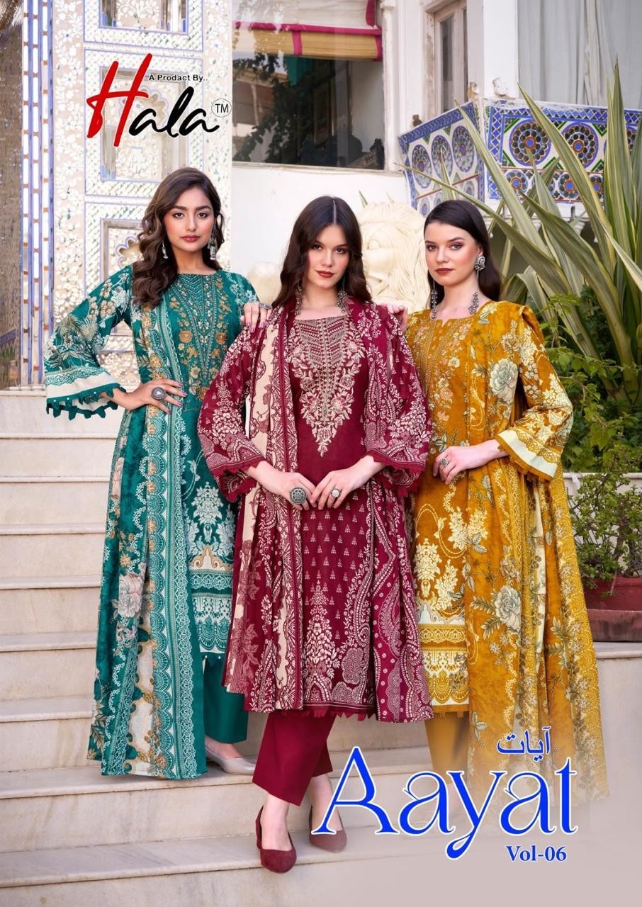 HALA | AAYAT VOL-6 | Premium Soft Cotton Heavy Embroidered Suit | RD Fashion Surat