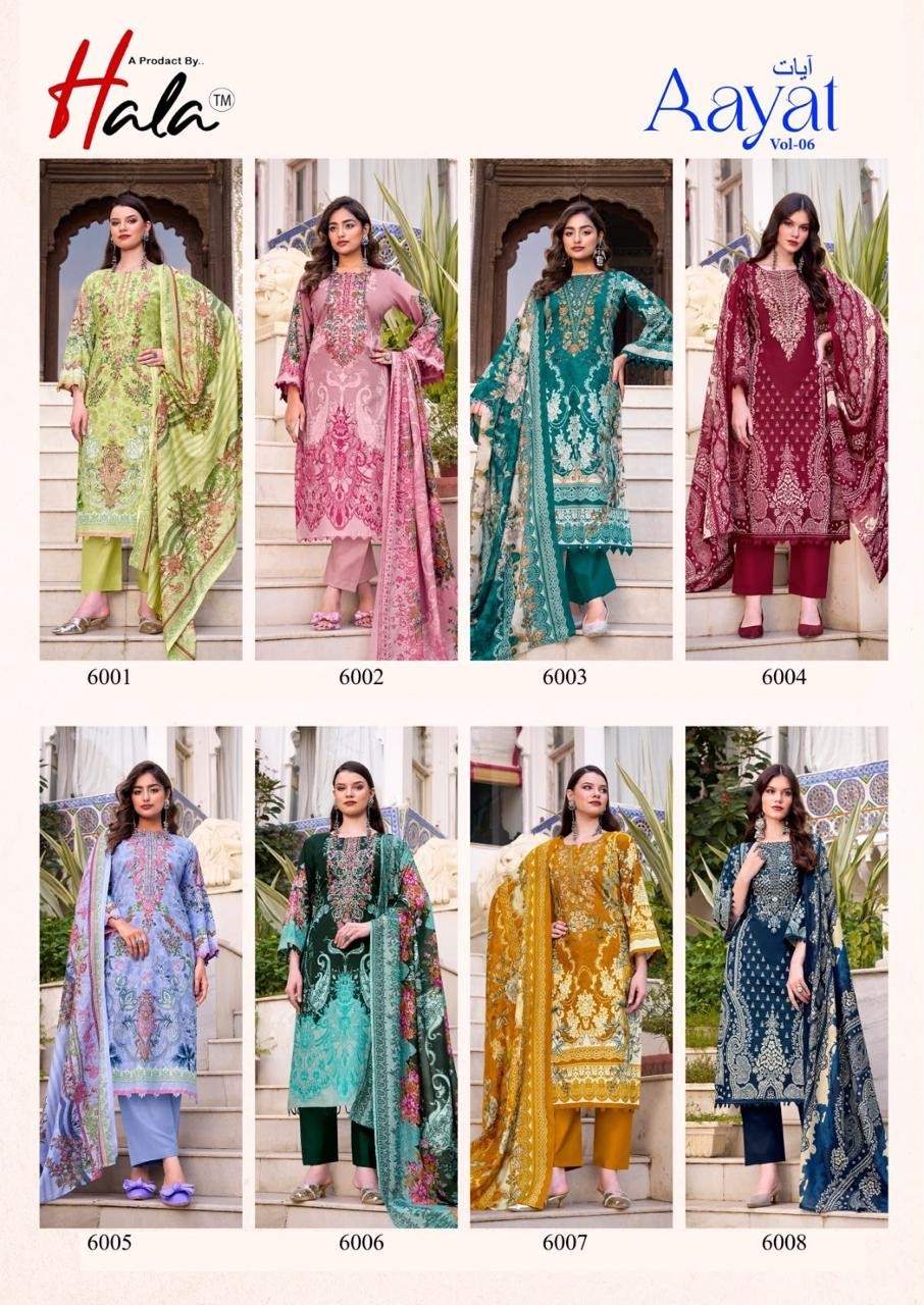HALA | AAYAT VOL-6 | Premium Soft Cotton Heavy Embroidered Suit | RD Fashion Surat
