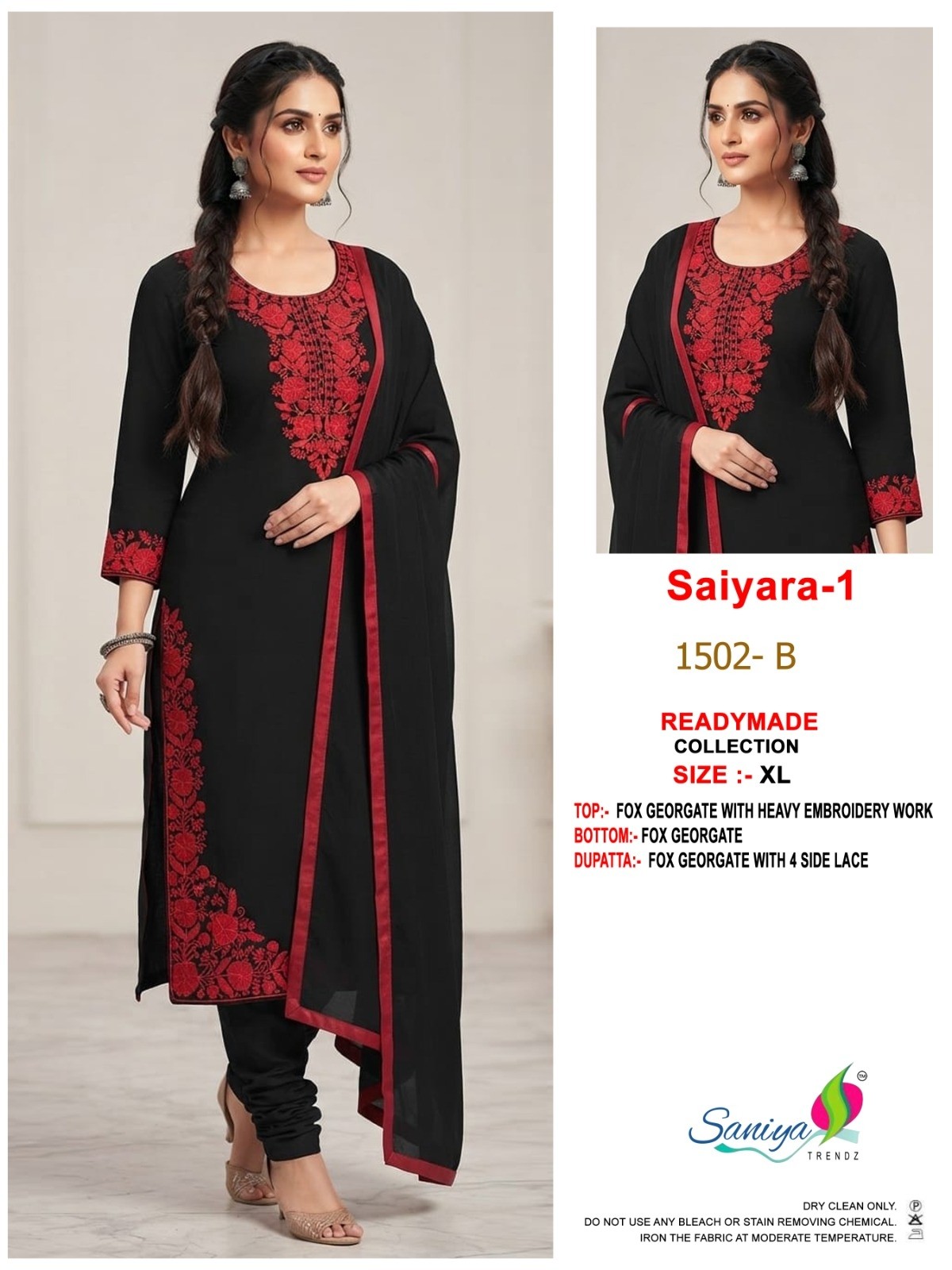 SANIYA TRENDZ | SAIYARA VOL-1 | Design 1502 | Fox Georgette Embroidered Palazzo Set | RD Fashion Surat