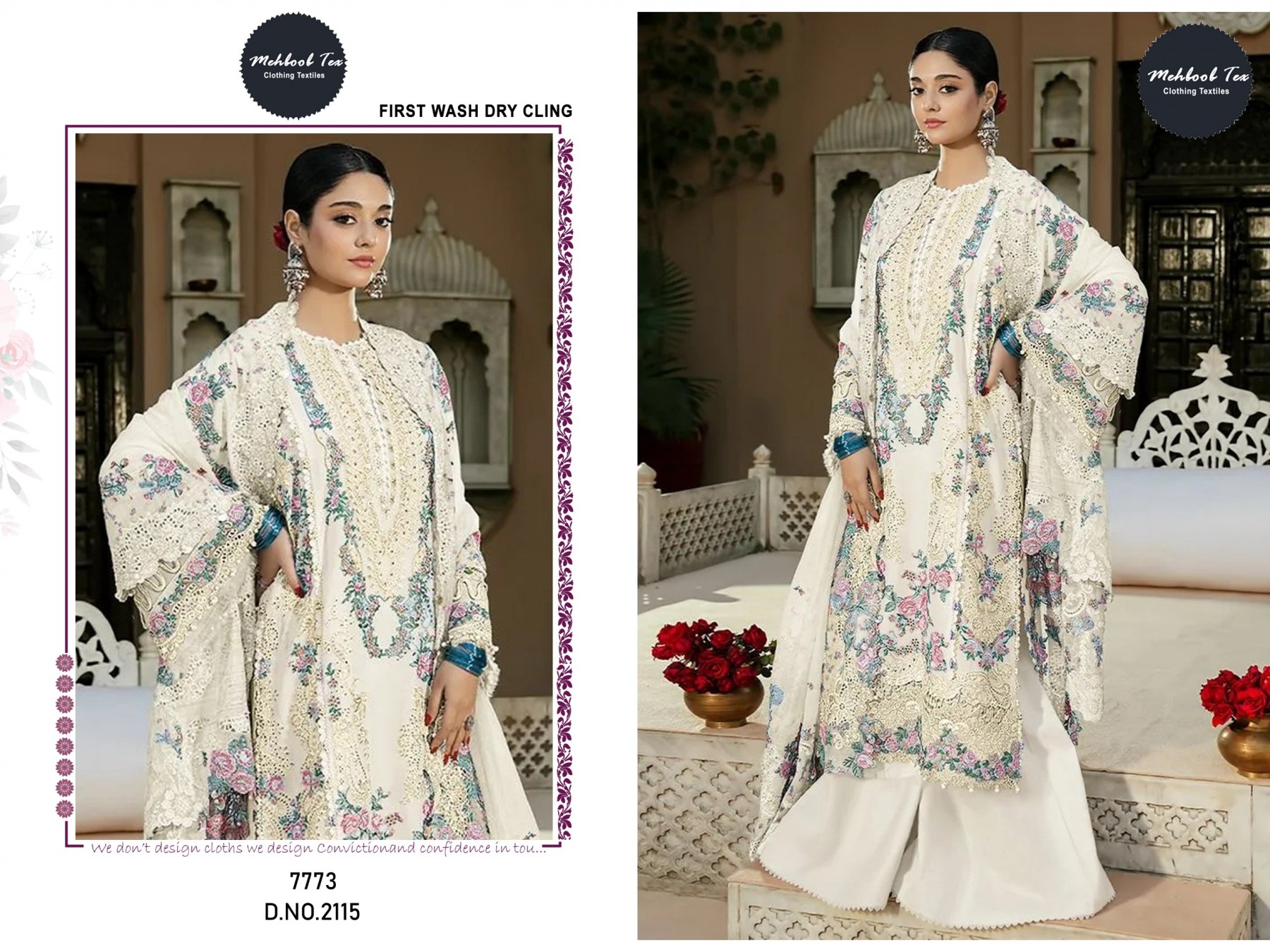 MEHBOOB TEX | PREMIUM EMBROIDERED 3 PIECE SUIT