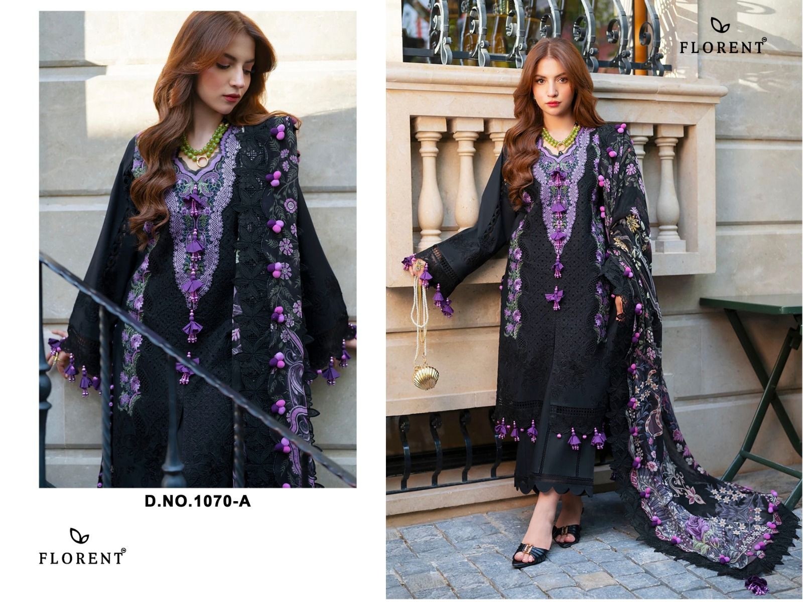 FLORENT 1070ABCD | PREMIUM EMBROIDERED 3 PIECE SUIT