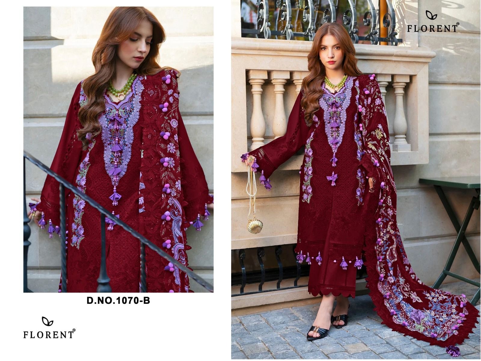FLORENT 1070ABCD | PREMIUM EMBROIDERED 3 PIECE SUIT