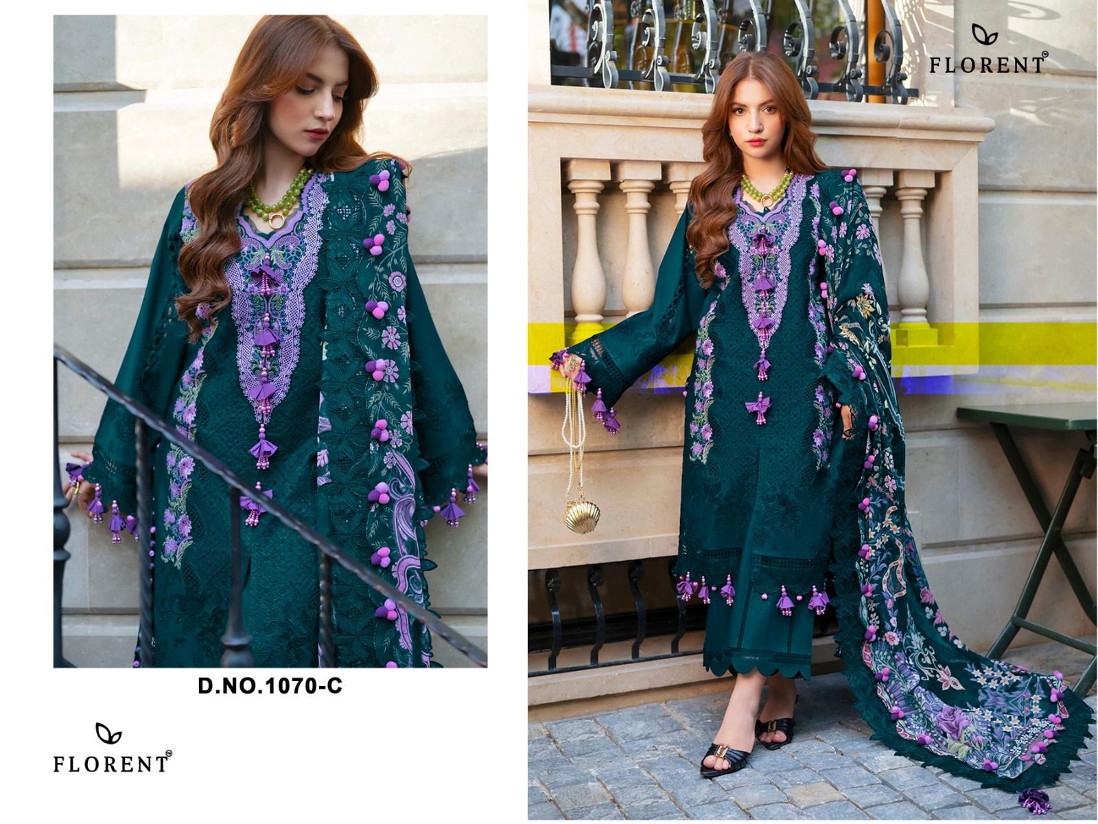 FLORENT 1070ABCD | PREMIUM EMBROIDERED 3 PIECE SUIT