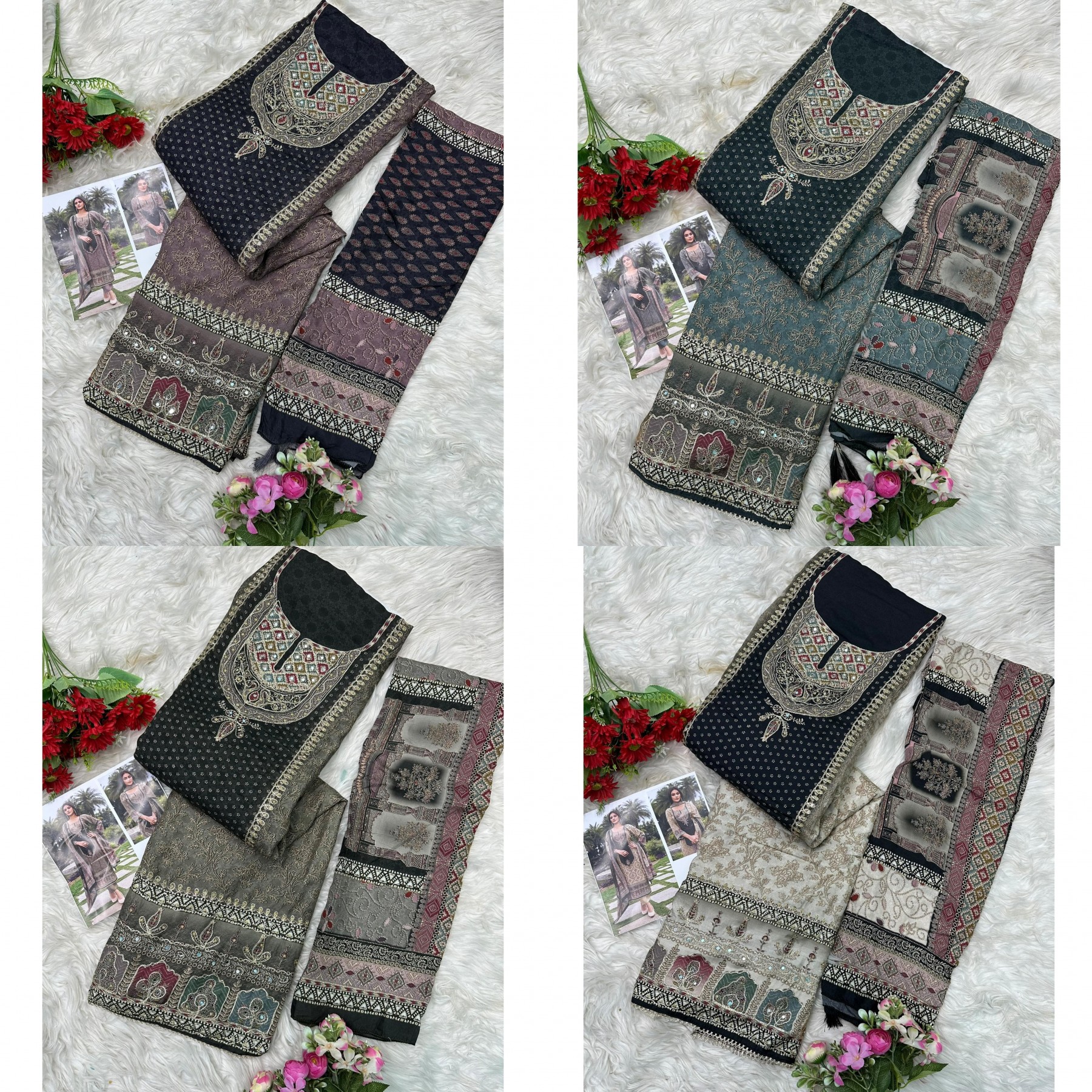 AT171 | PREMIUM VISCOSE MASLIN AARI & HAND WORK SUIT