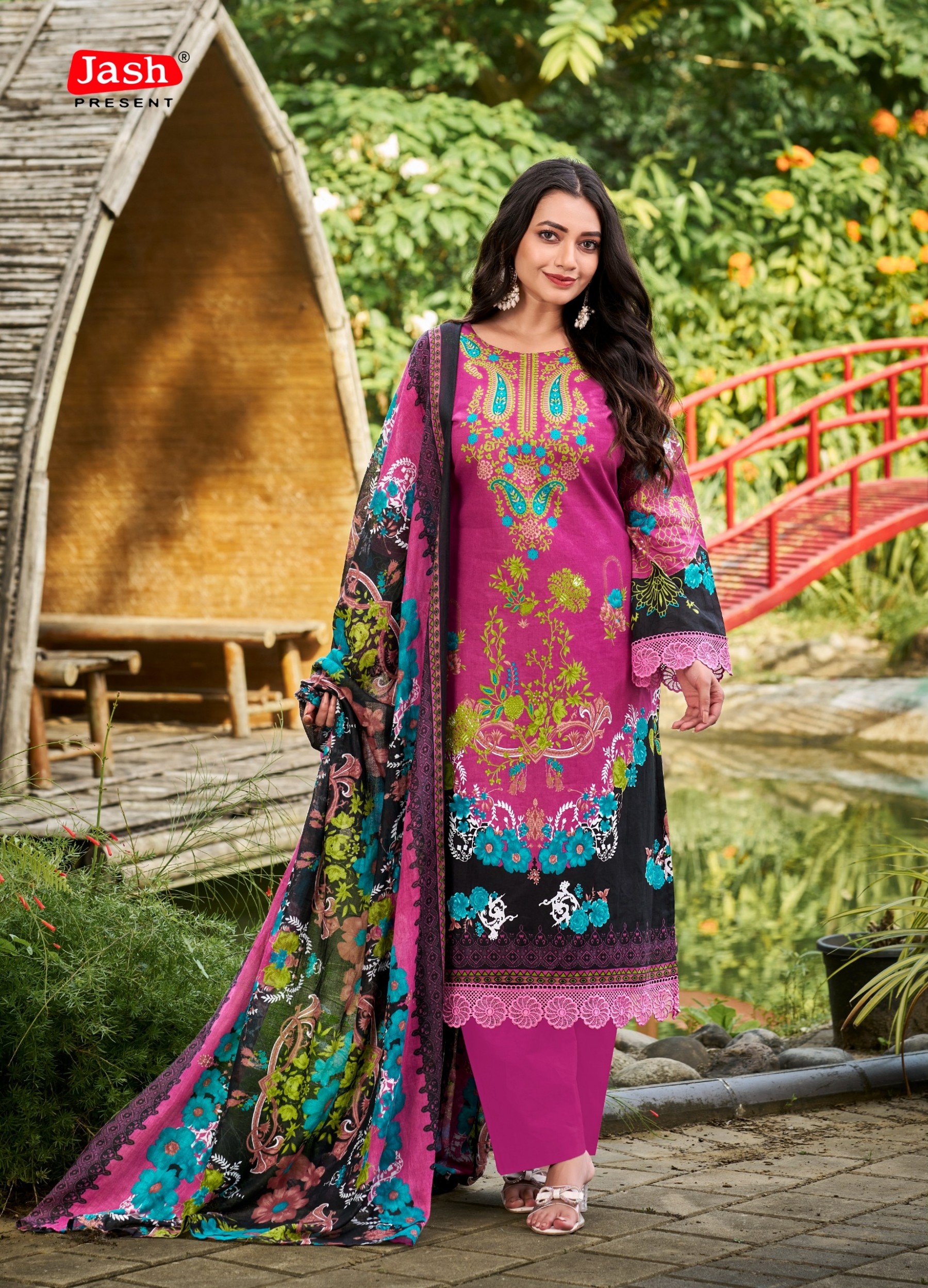 JASH | ELLIZA-59 | Pure Cotton Suit | Mal Mal Cotton Dupatta | 100 PCS Bale | Ready to Ship