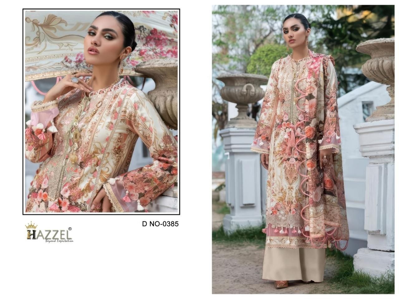 MARIAMARIA B 0385 | Luxury Cotton Printed Embroidered Suit | Hazzel Prints B 0385 | Luxury Cotton Printed Embroidered Suit | Hazzel Prints