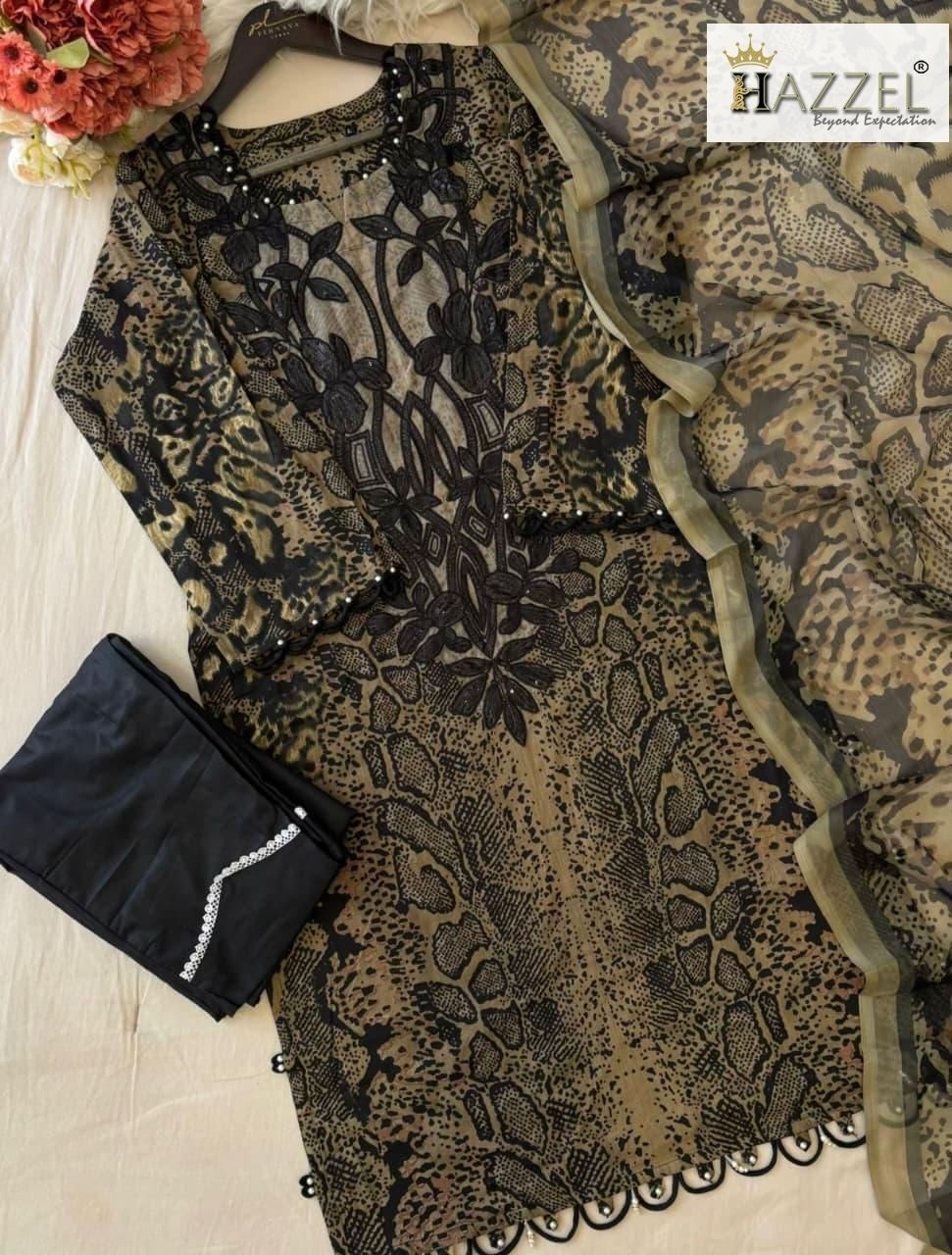 MARIA B 0377 | Pure Cotton Printed & Embroidery Patch Suit | HAZZEL Prints