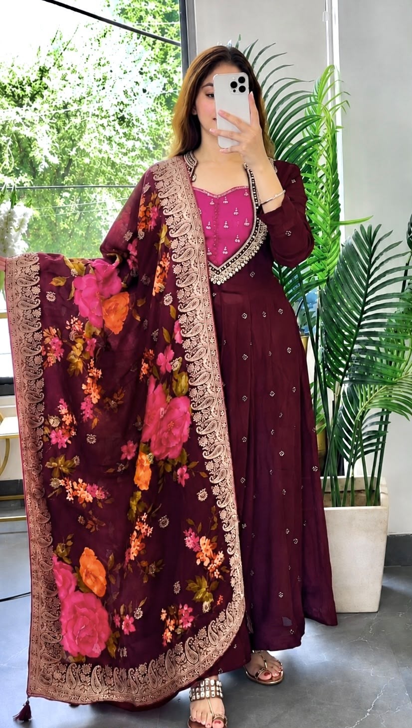 Designer Anarkali | Festive Collection | Embroidery & Sequence Work