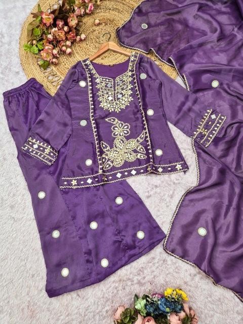 Premium Designer Mirror Work Sharara Set
