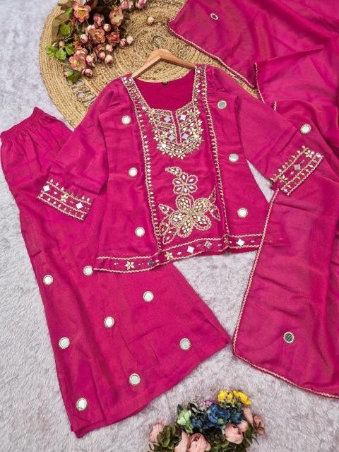 Premium Designer Mirror Work Sharara Set