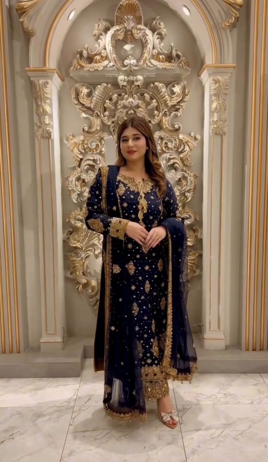 Designer Embroidered Kurti Palazzo Set