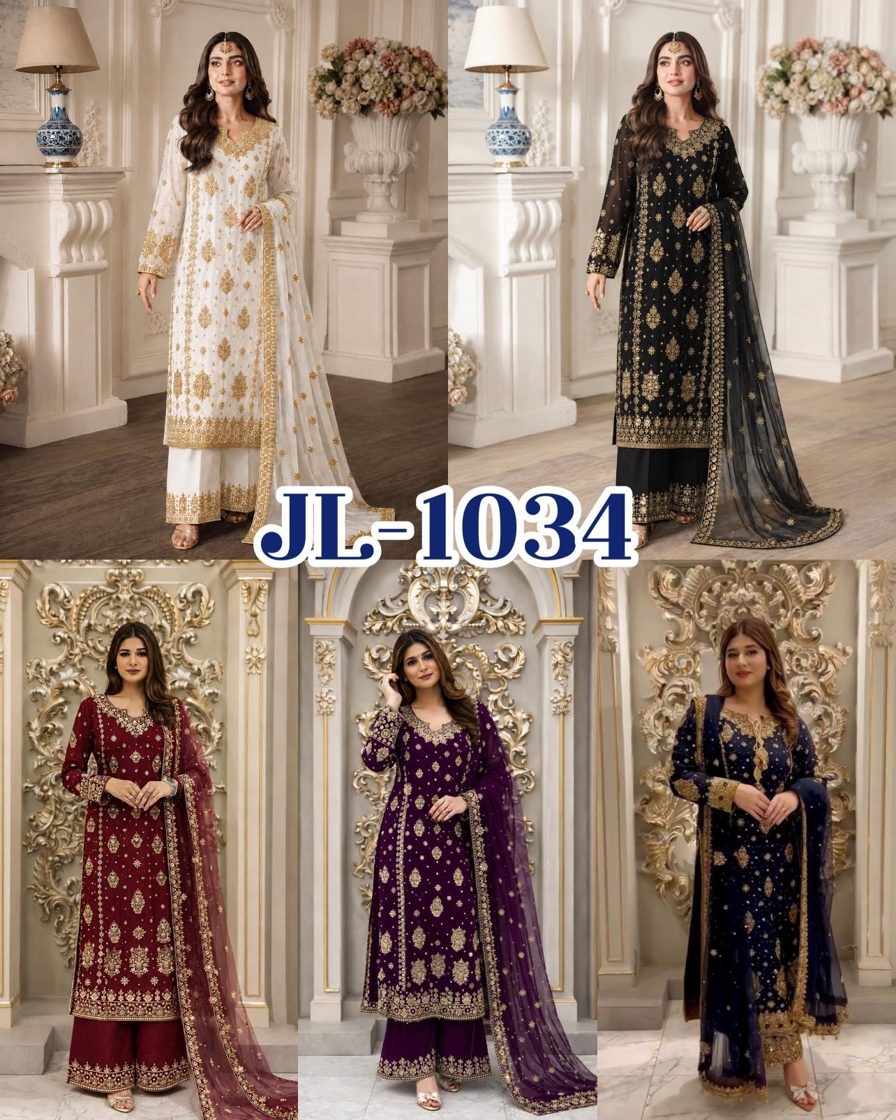 Designer Embroidered Kurti Palazzo Set