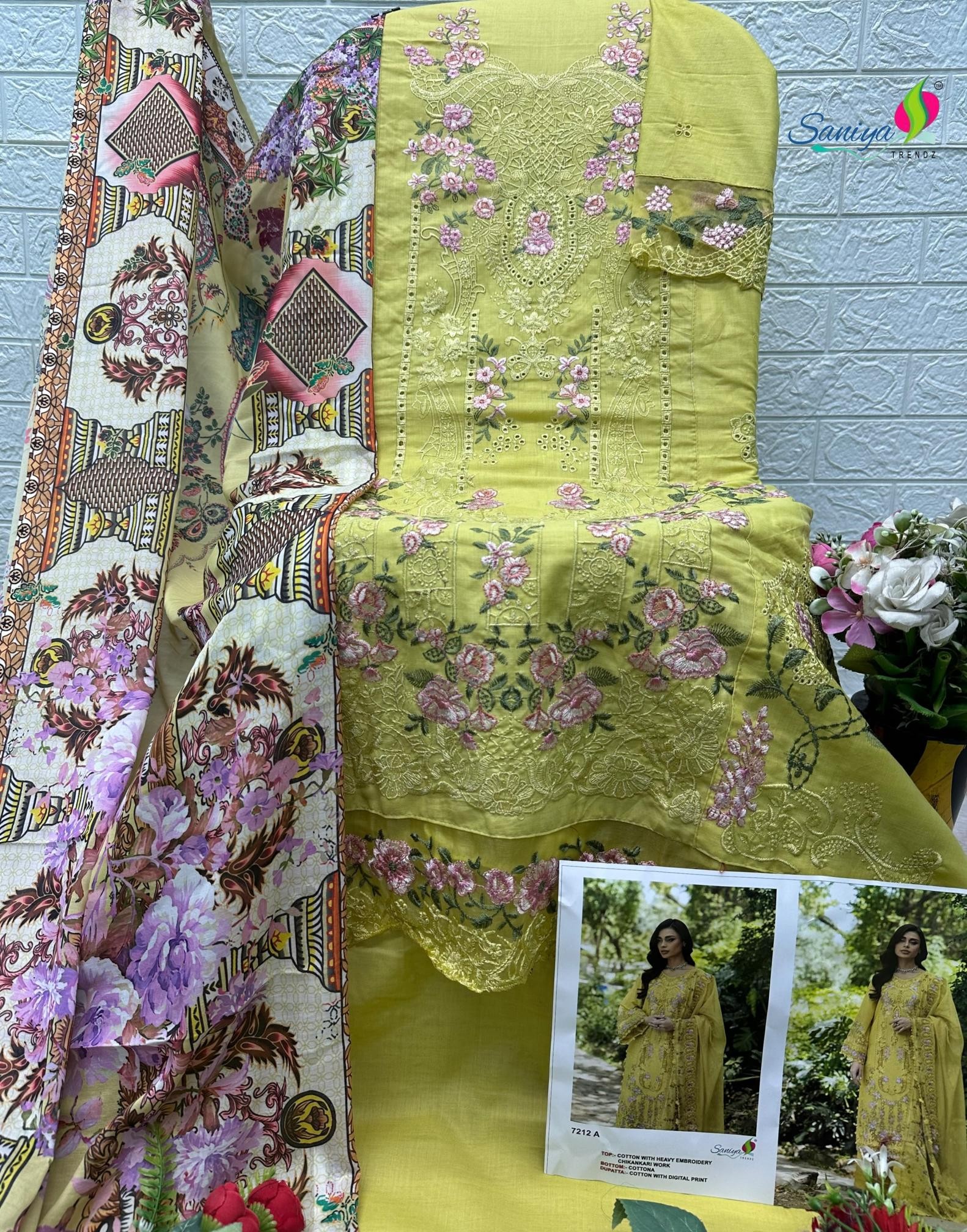 SANIYA TRENDZ Cotton Chikankari Suit