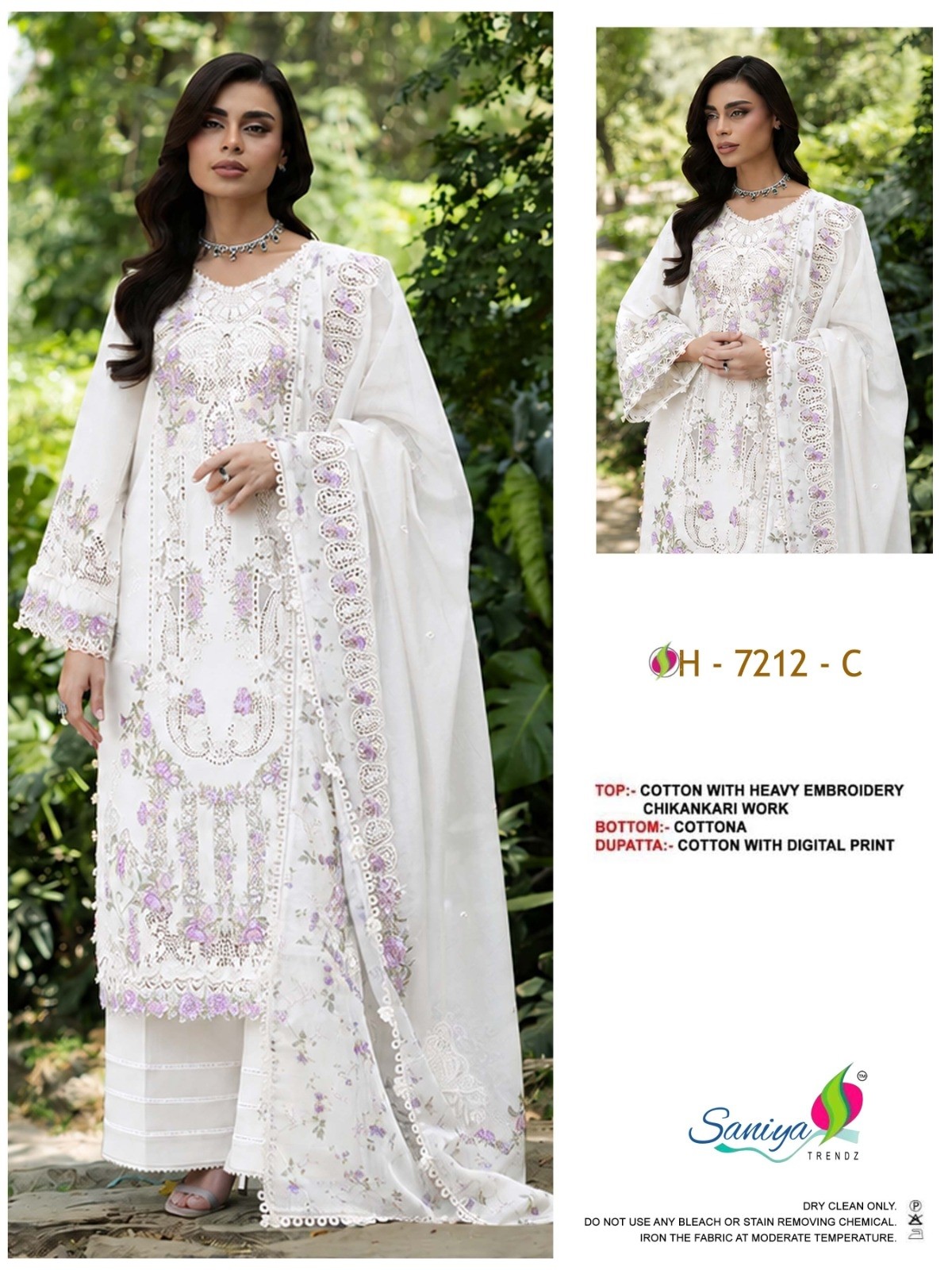 SANIYA TRENDZ Cotton Chikankari Suit