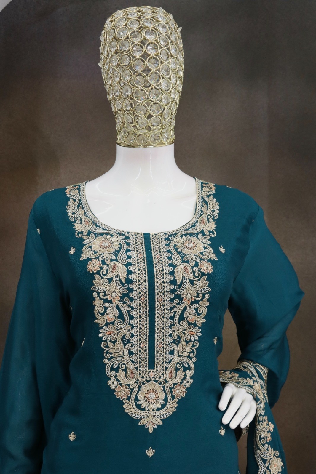 Premium Viscose Chinon Designer Suit Set