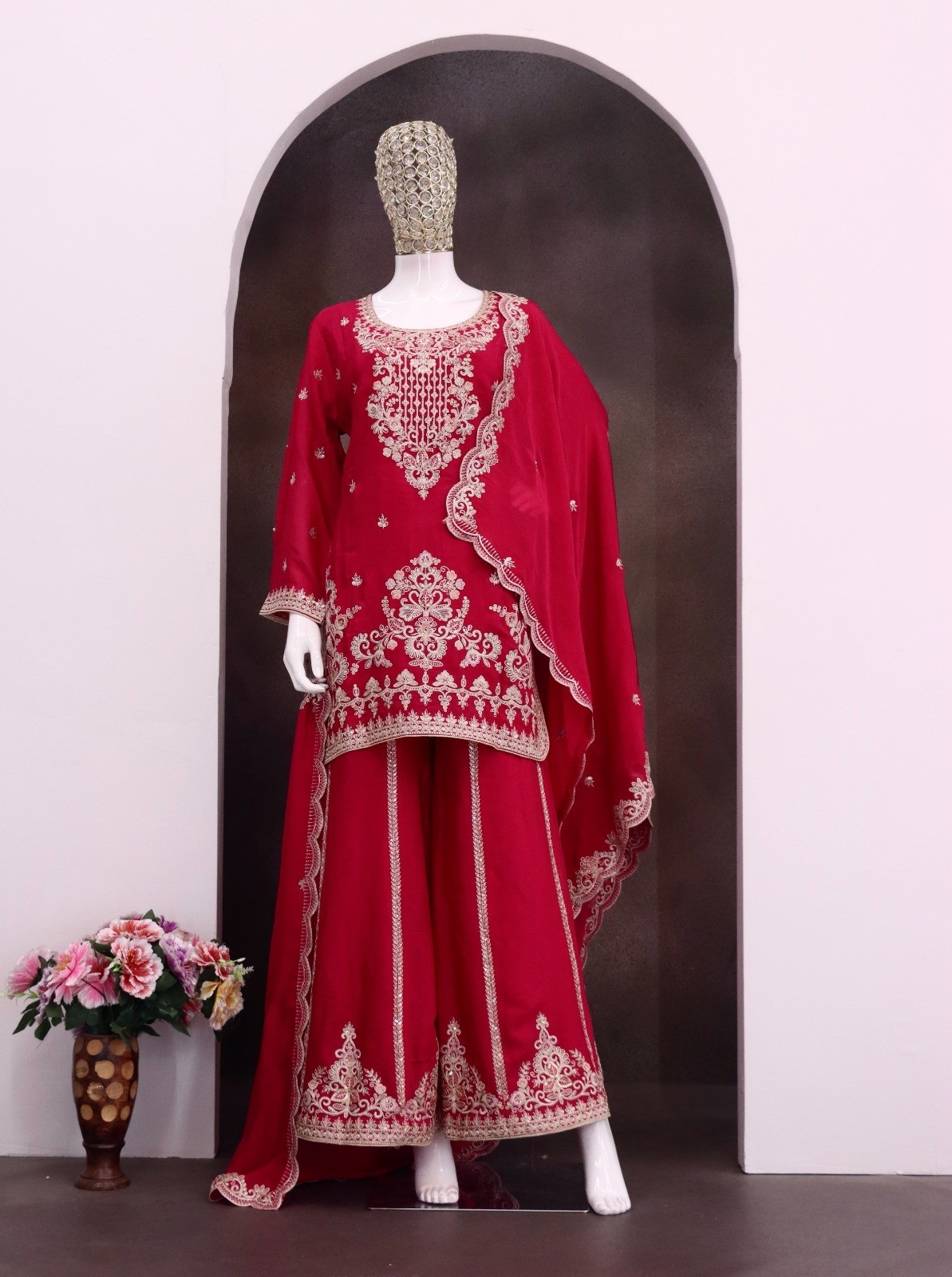 Premium Viscose Chinon Designer Suit Set