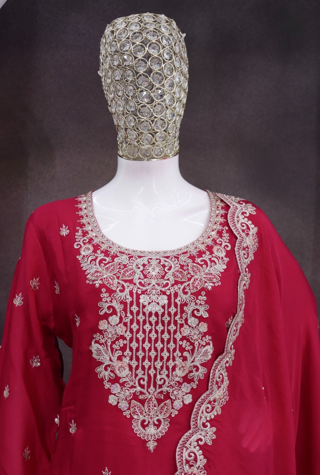 Premium Viscose Chinon Designer Suit Set