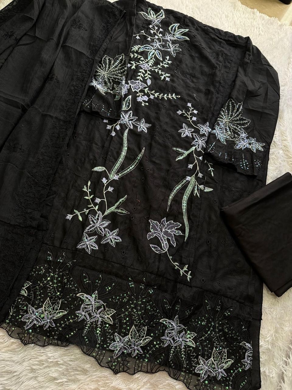 MEHBOOB TEX Rangrasiya Lawn Premium Embroidered Cotton Suit Set
