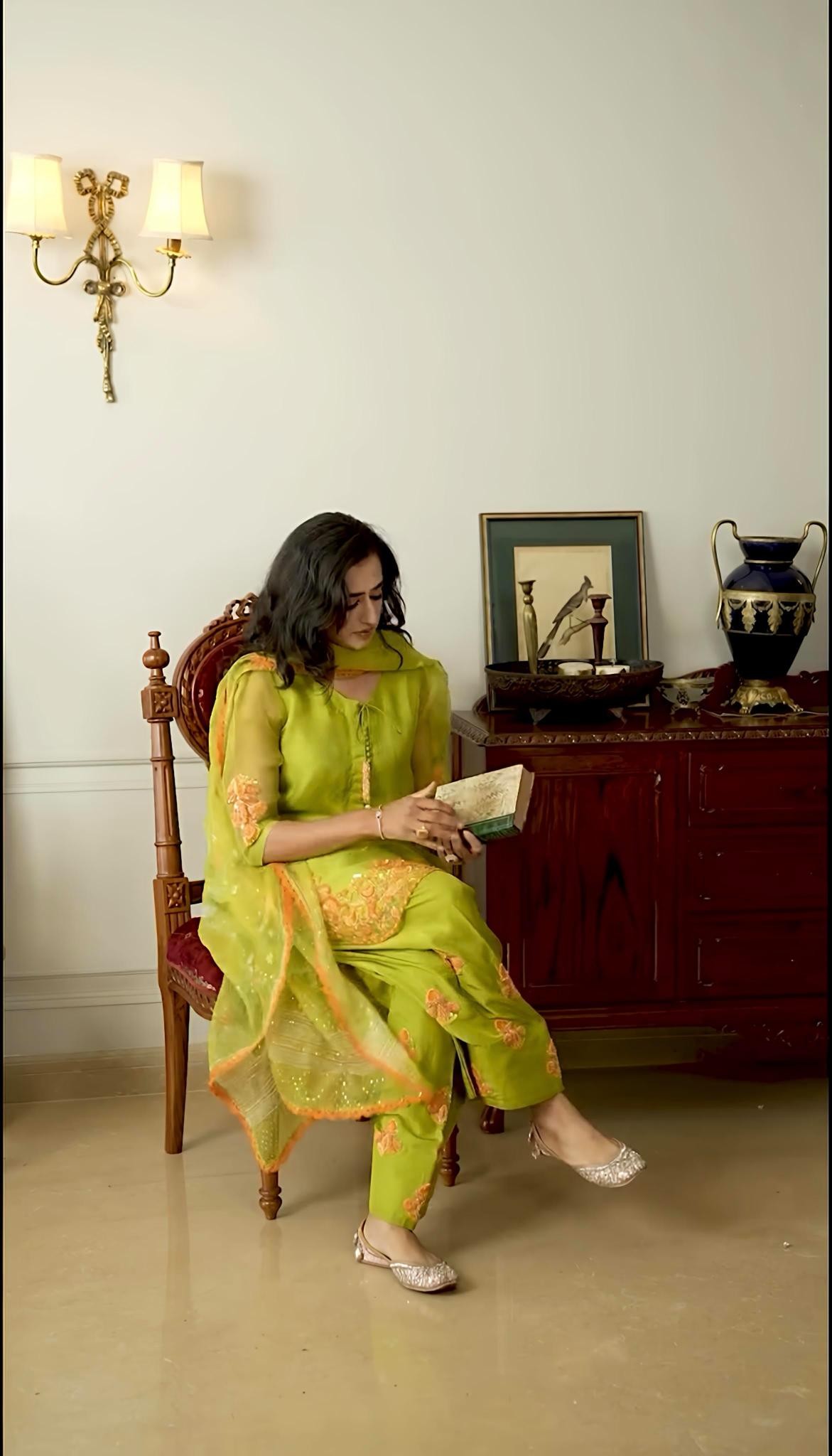 NSR-859 Premium Natural Crepe Silk Designer Suit Set