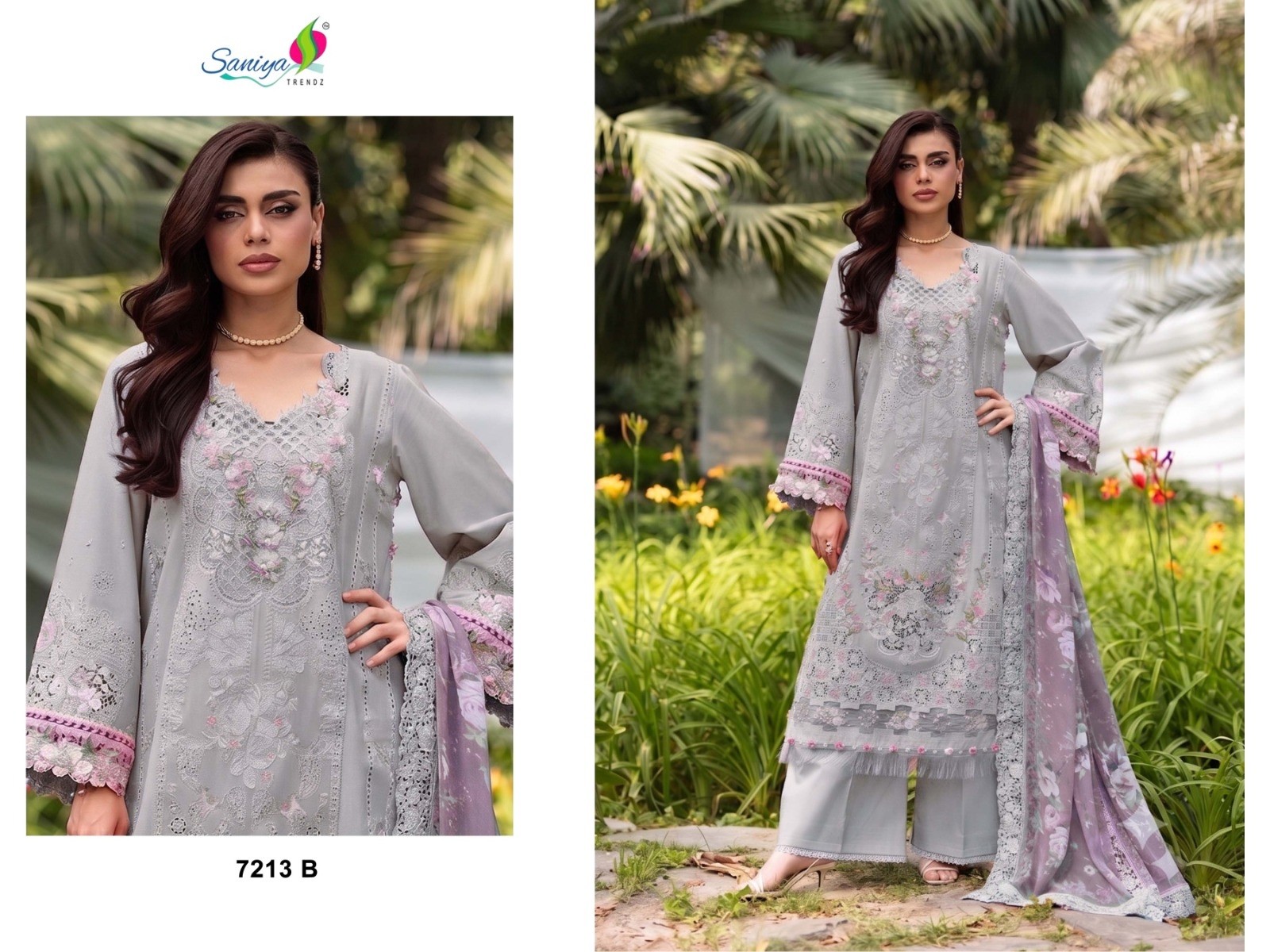 SANIYA TRENDZ Premium Chikankari Cotton Suit Set