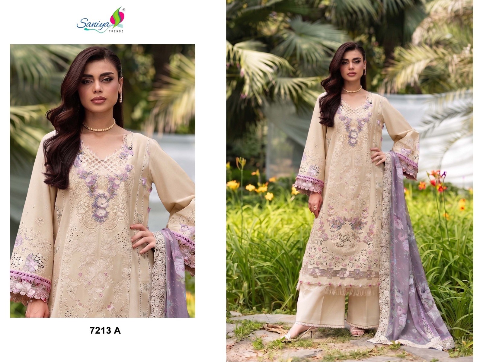 SANIYA TRENDZ Premium Chikankari Cotton Suit Set