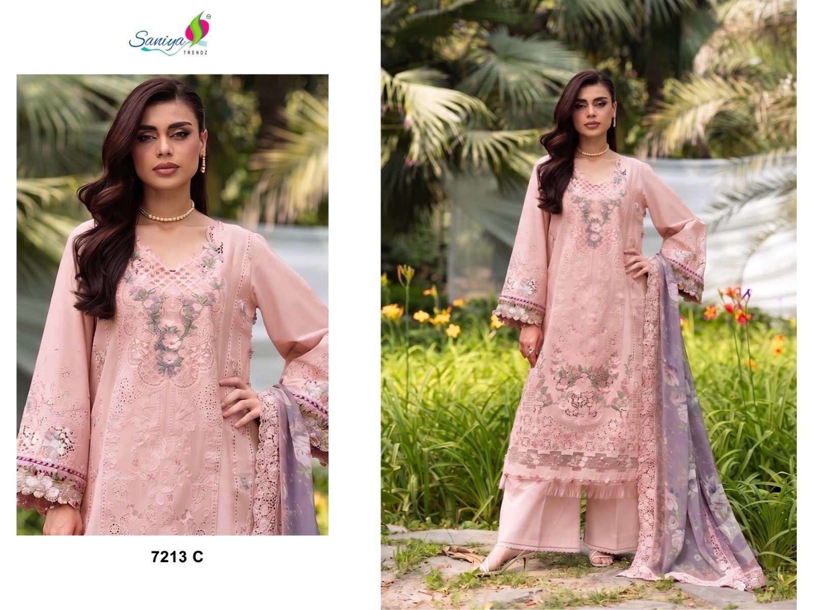 SANIYA TRENDZ Premium Chikankari Cotton Suit Set