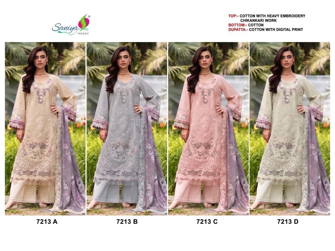 SANIYA TRENDZ Premium Chikankari Cotton Suit Set
