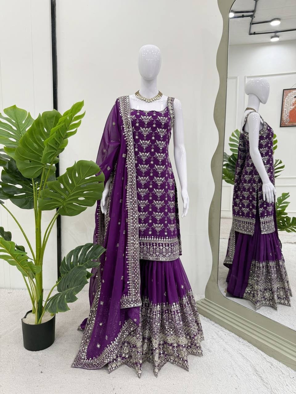 5000 Series 5892 Premium Faux Georgette Sharara Suit
