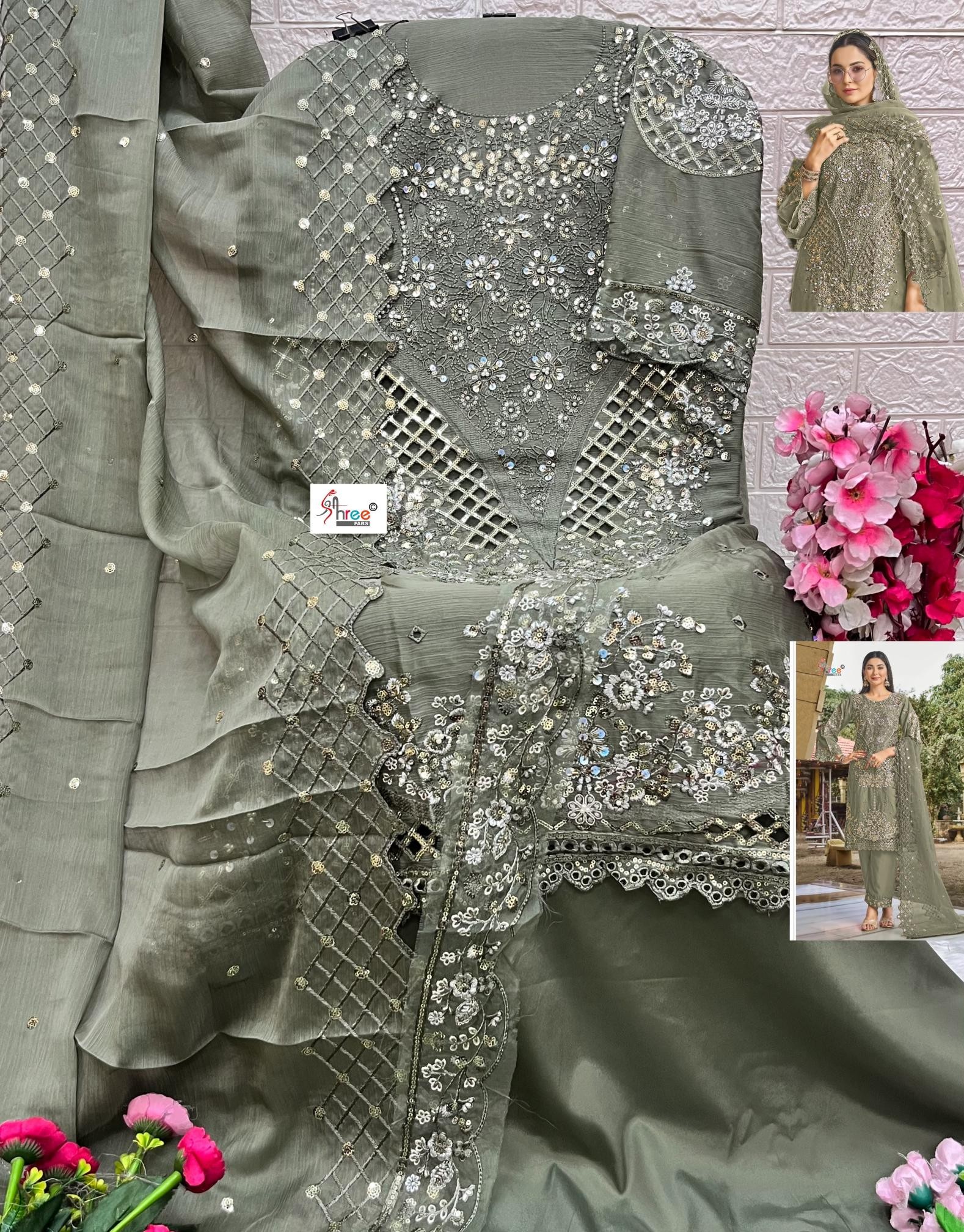 SF-5619 Premium Hand Khatli Cut Work Suit