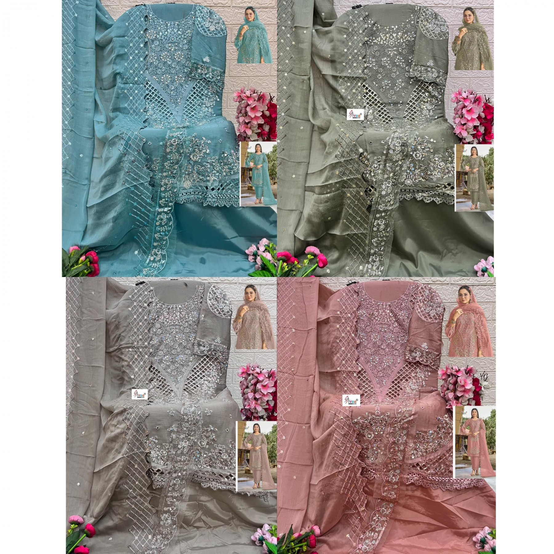 SF-5619 Premium Hand Khatli Cut Work Suit