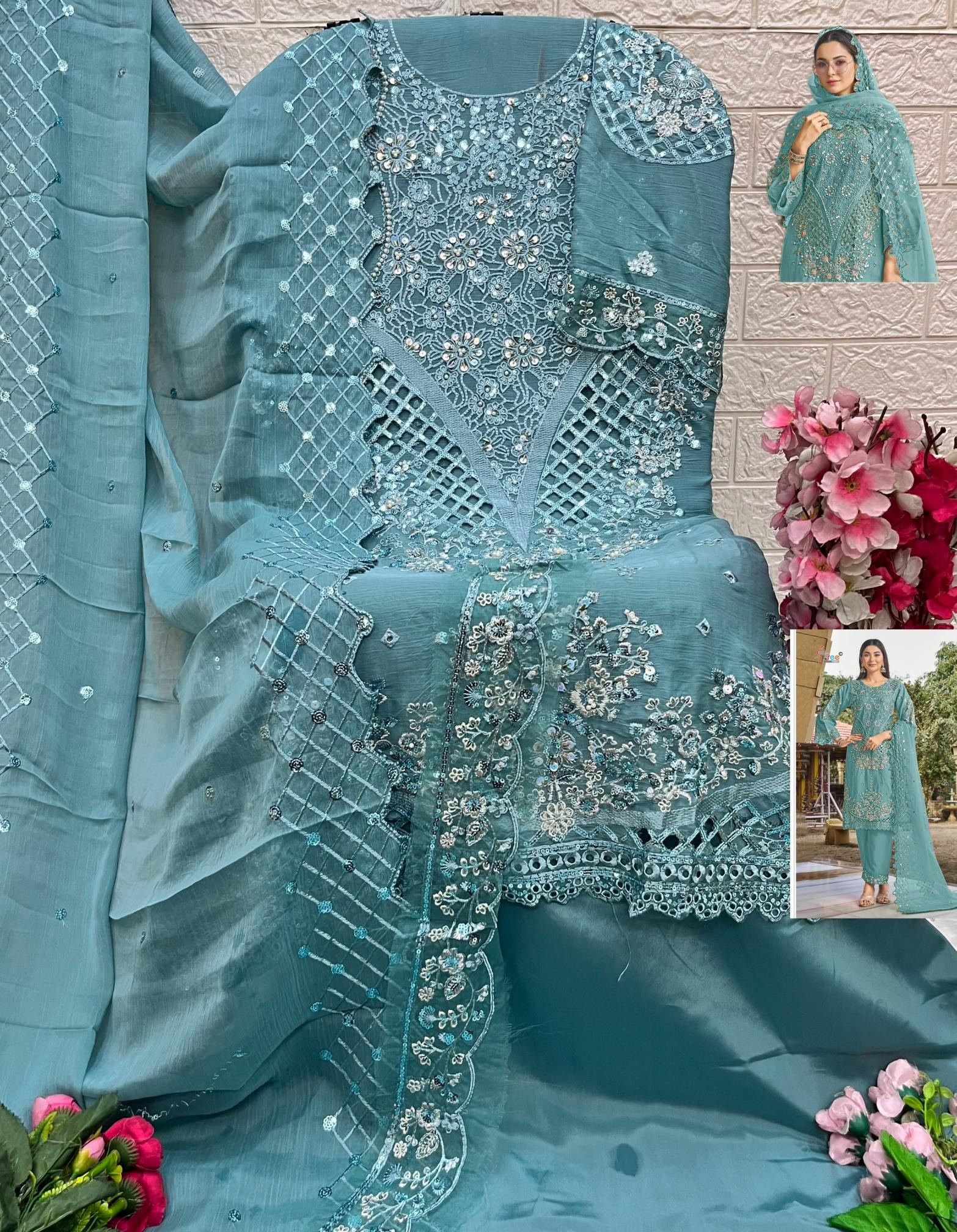 SF-5619 Premium Hand Khatli Cut Work Suit