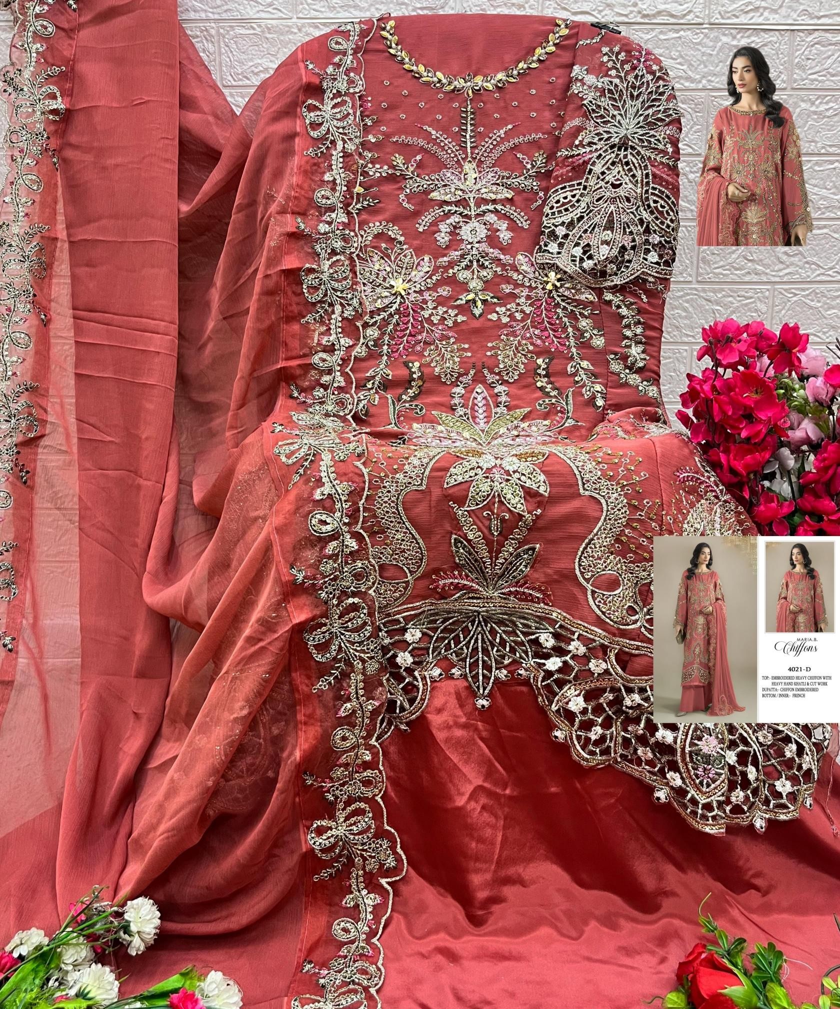 SF-5588 Heavy Chiffon Designer Suit