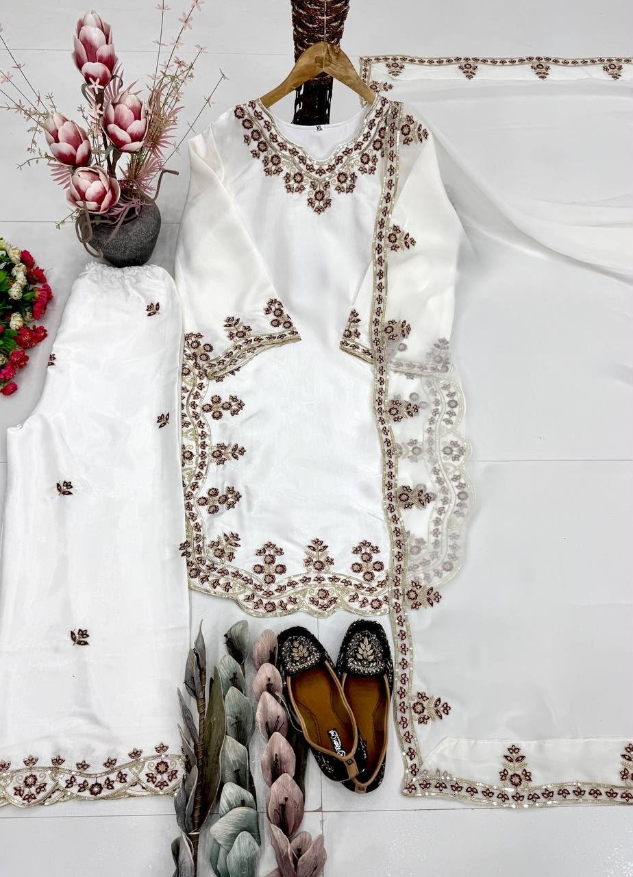 KF-1719 Premium Roman Glass Embroidered Suit Set