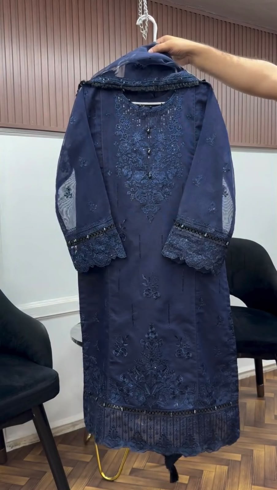DB-48 Premium Organza Embroidered Suit Set