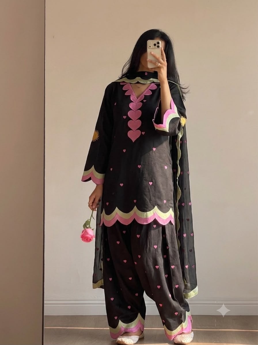 BE-490 Premium Mul Chanderi Embroidered Salwar Suit