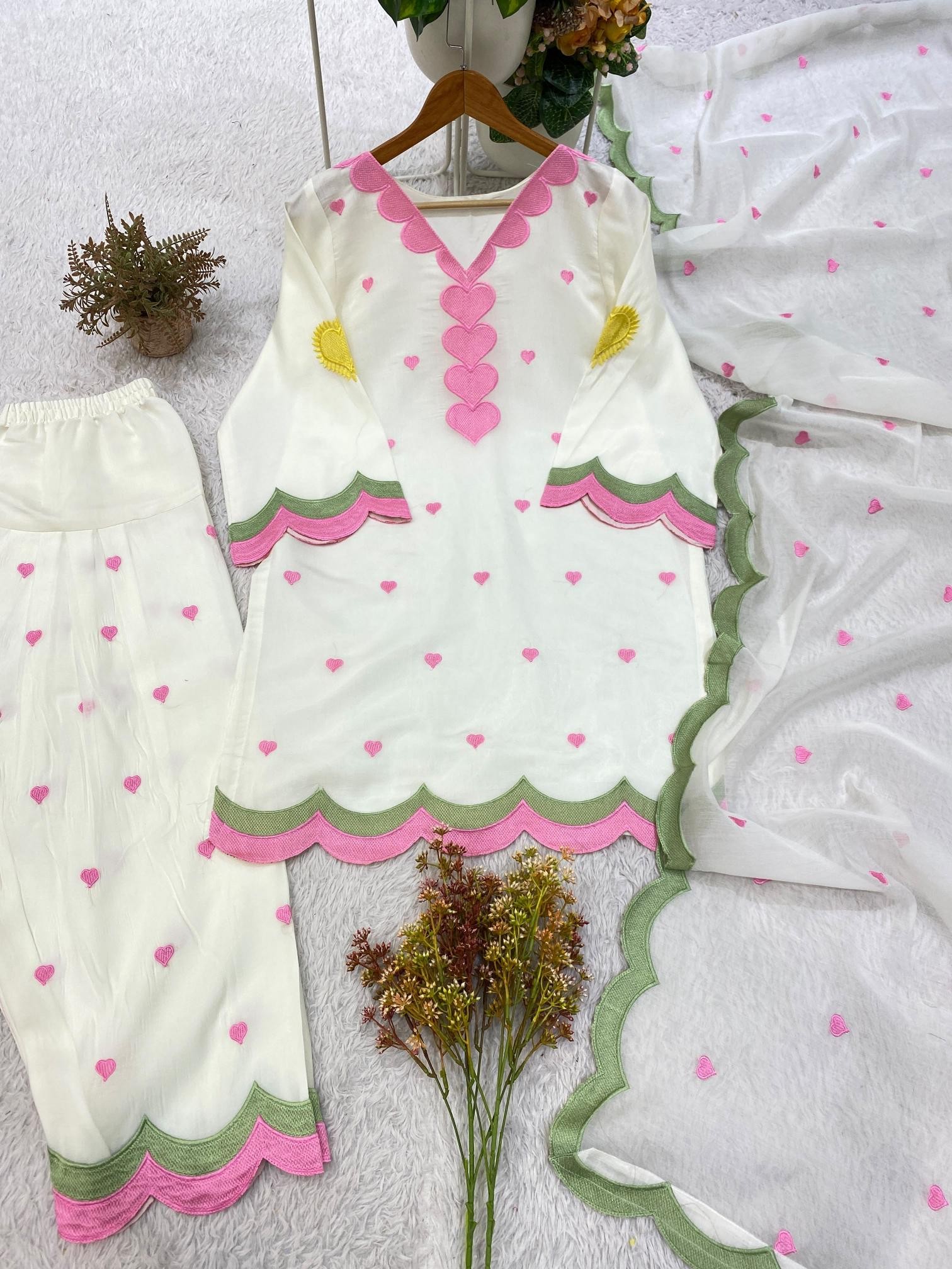 BE-490 Premium Mul Chanderi Embroidered Salwar Suit