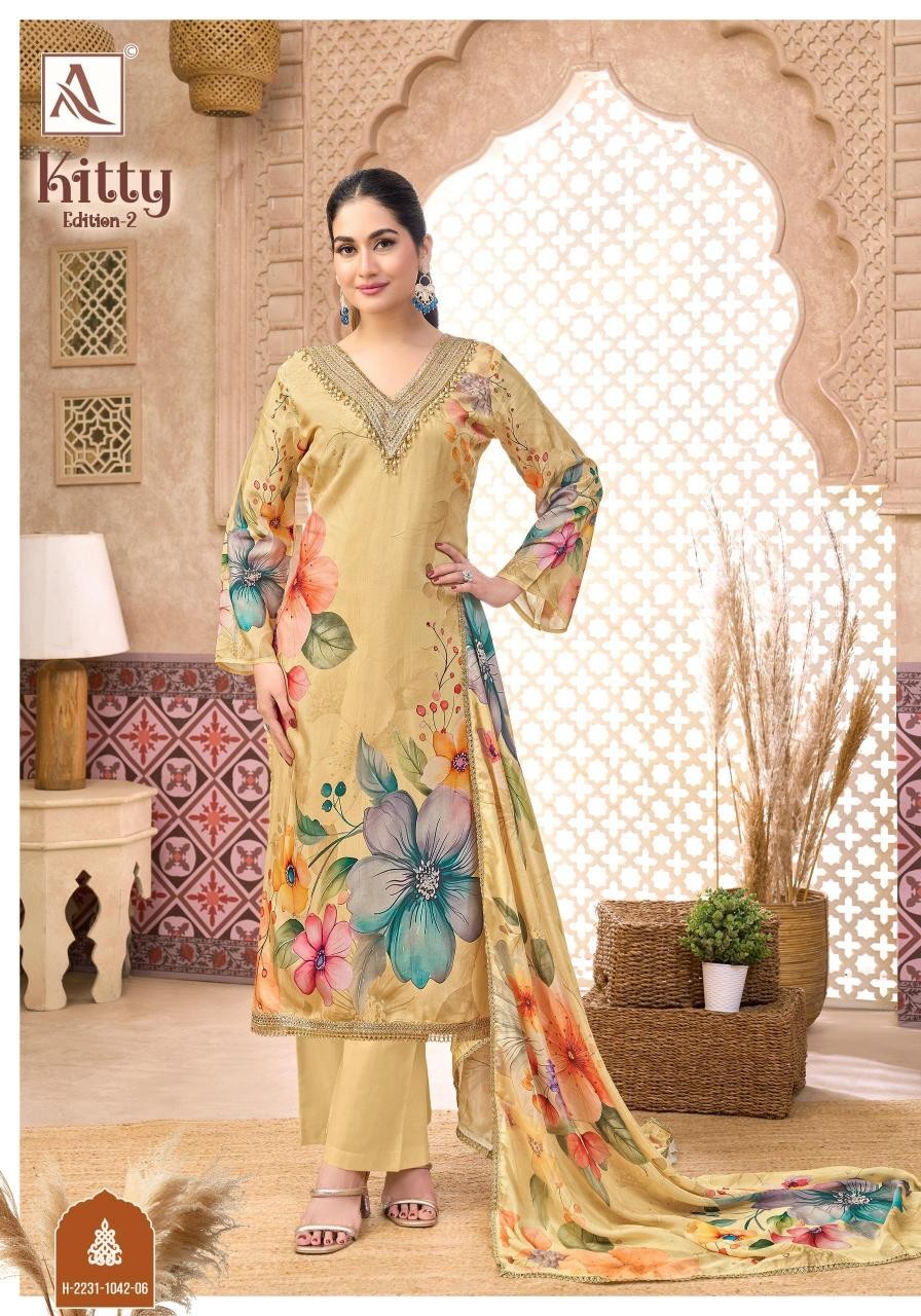 Alok Suit KITTY-2 Designer Viscose Maslin Suit Set