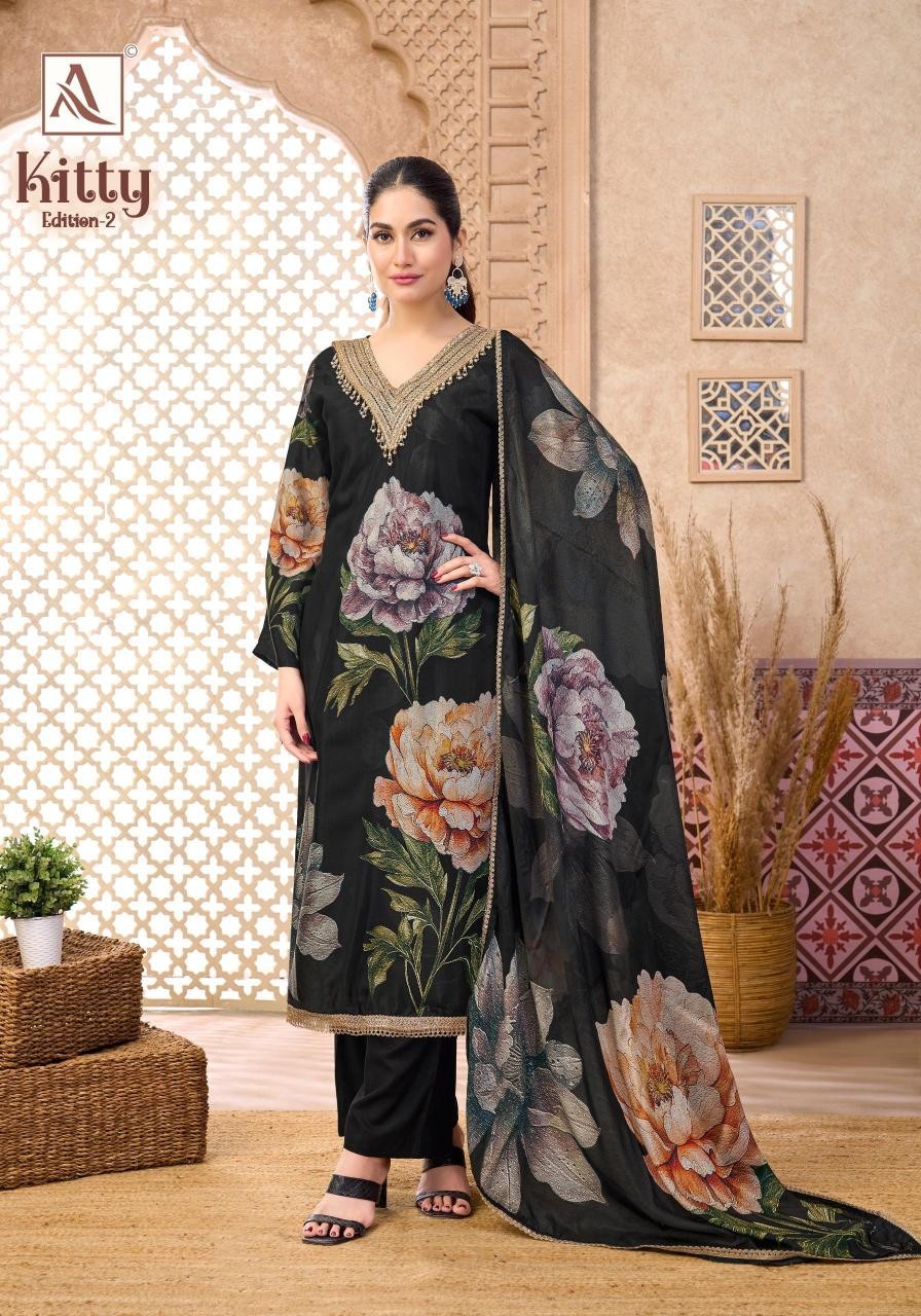 Alok Suit KITTY-2 Designer Viscose Maslin Suit Set