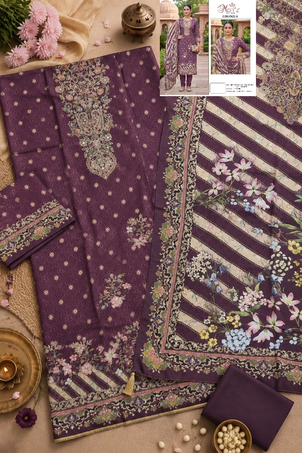 Design 5432 Premium Viscose Maslin Khatli Work Suit