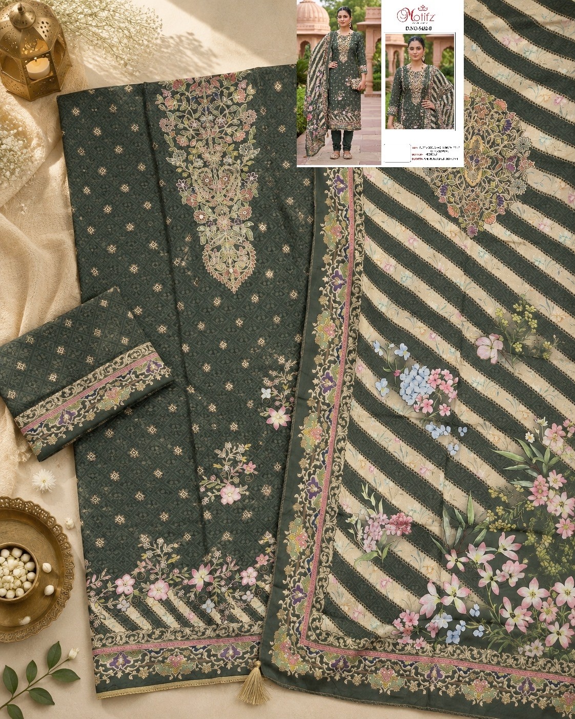 Design 5432 Premium Viscose Maslin Khatli Work Suit