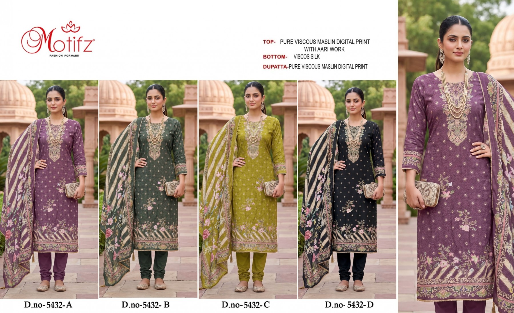 Design 5432 Premium Viscose Maslin Khatli Work Suit