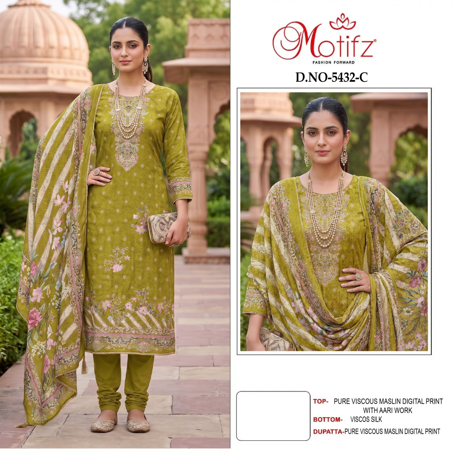 Design 5432 Premium Viscose Maslin Khatli Work Suit