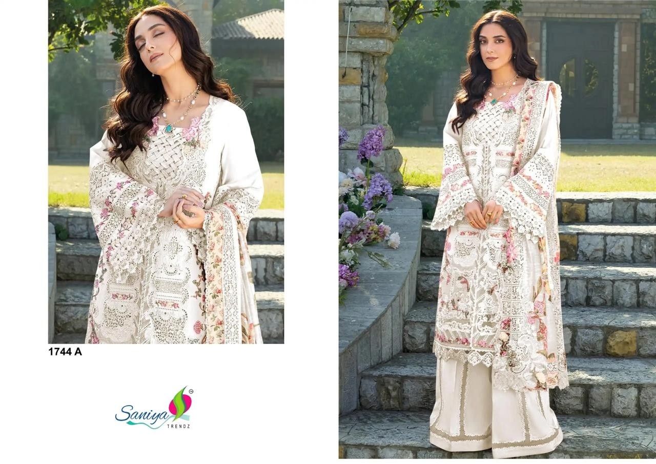 Saniya Trendz ELAF Premium-3 1744, Chikankari cotton ready-made suit for women, embroidered cotton suit XL XXL, printed dupatta cotton suit set, designer ethnic wear