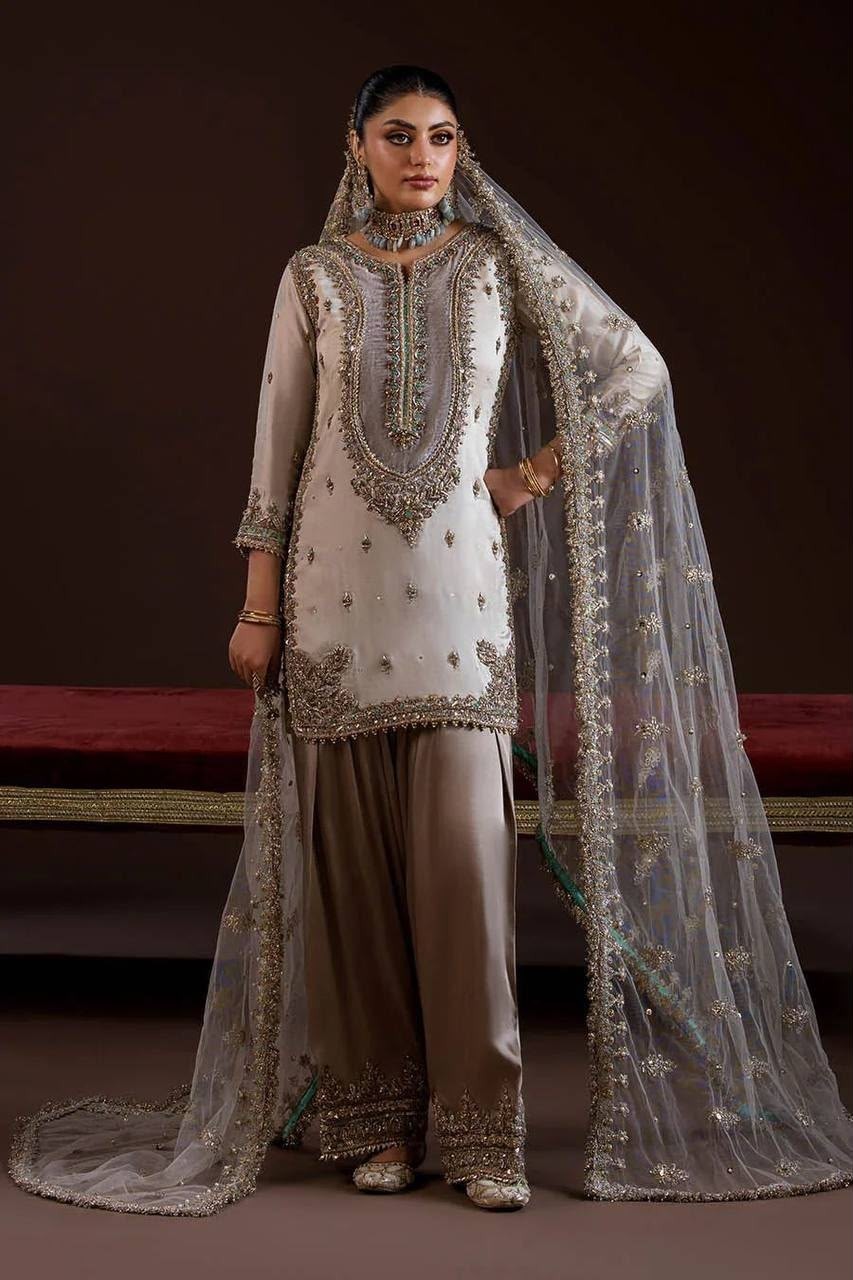 LG-2068 Mahira Khan Inspired Sequence Embroidered Palazzo Suit Set