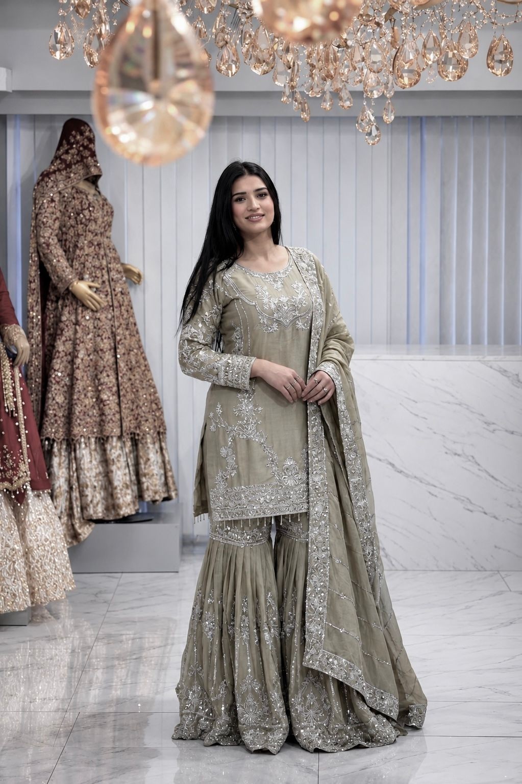 JD-641 | German Chinon Silk | Designer Sharara | Premium Quality
