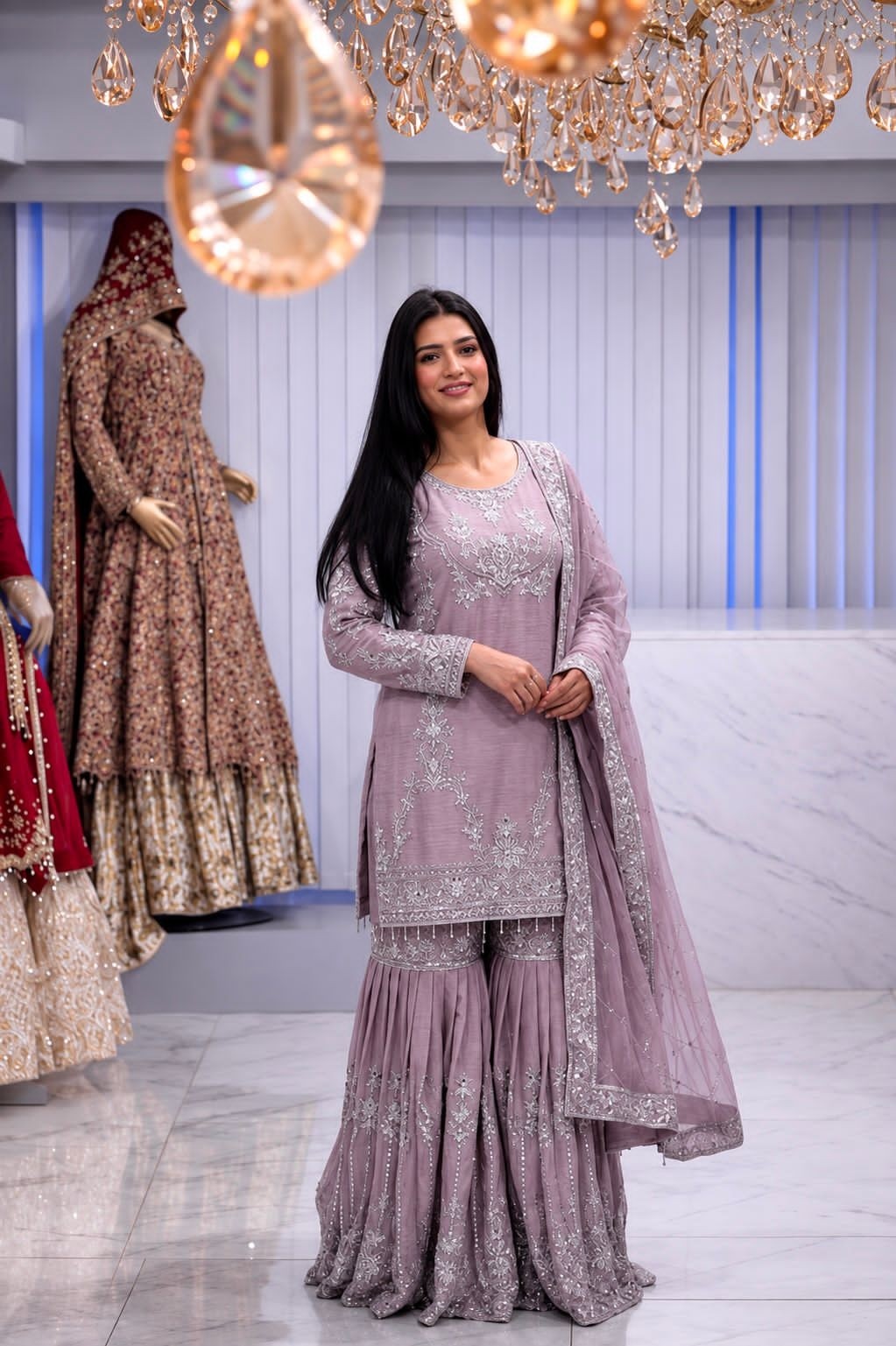 JD-641 | German Chinon Silk | Designer Sharara | Premium Quality